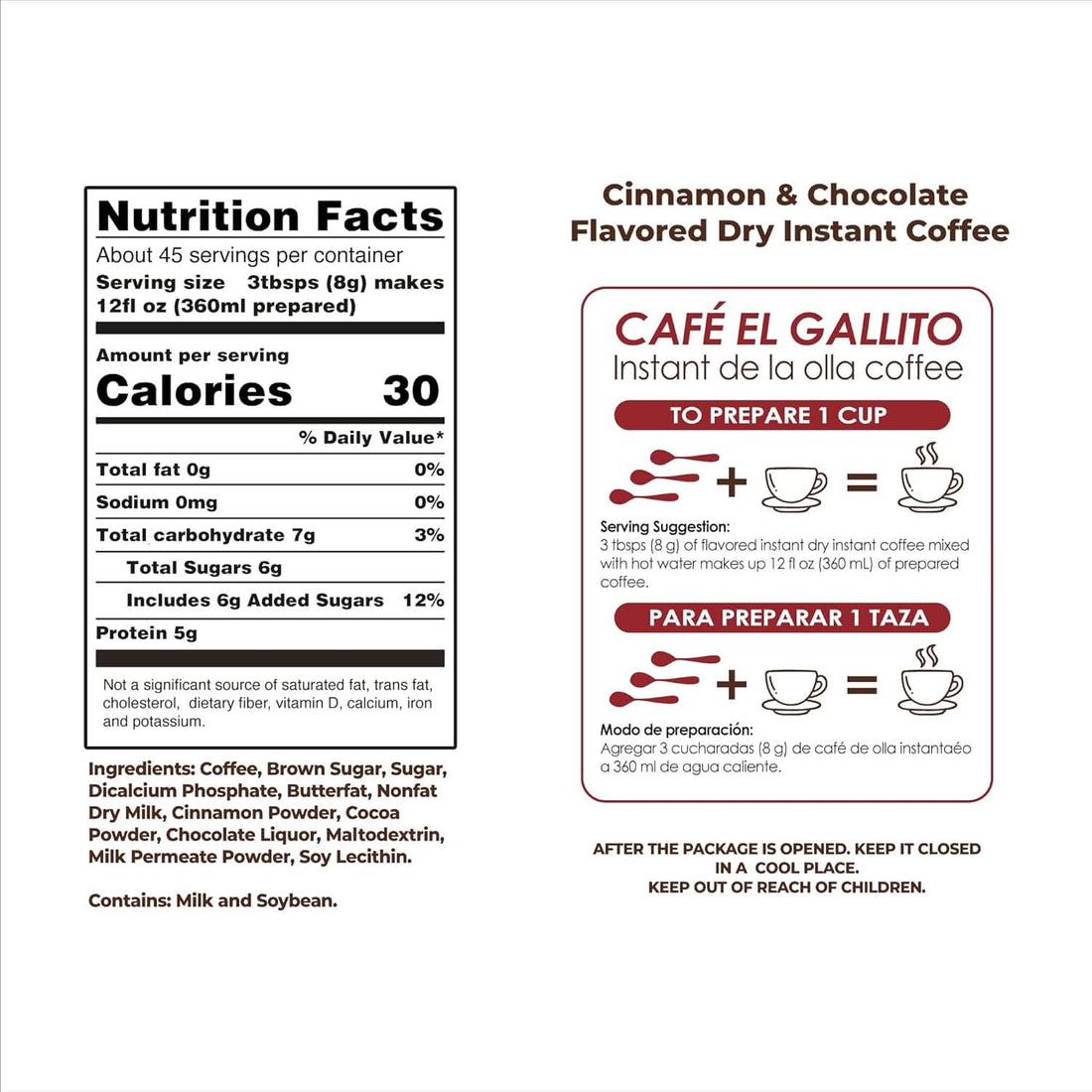 Traditional Mexican Café de Olla Instant Coffee 1 LB Earth Tone
