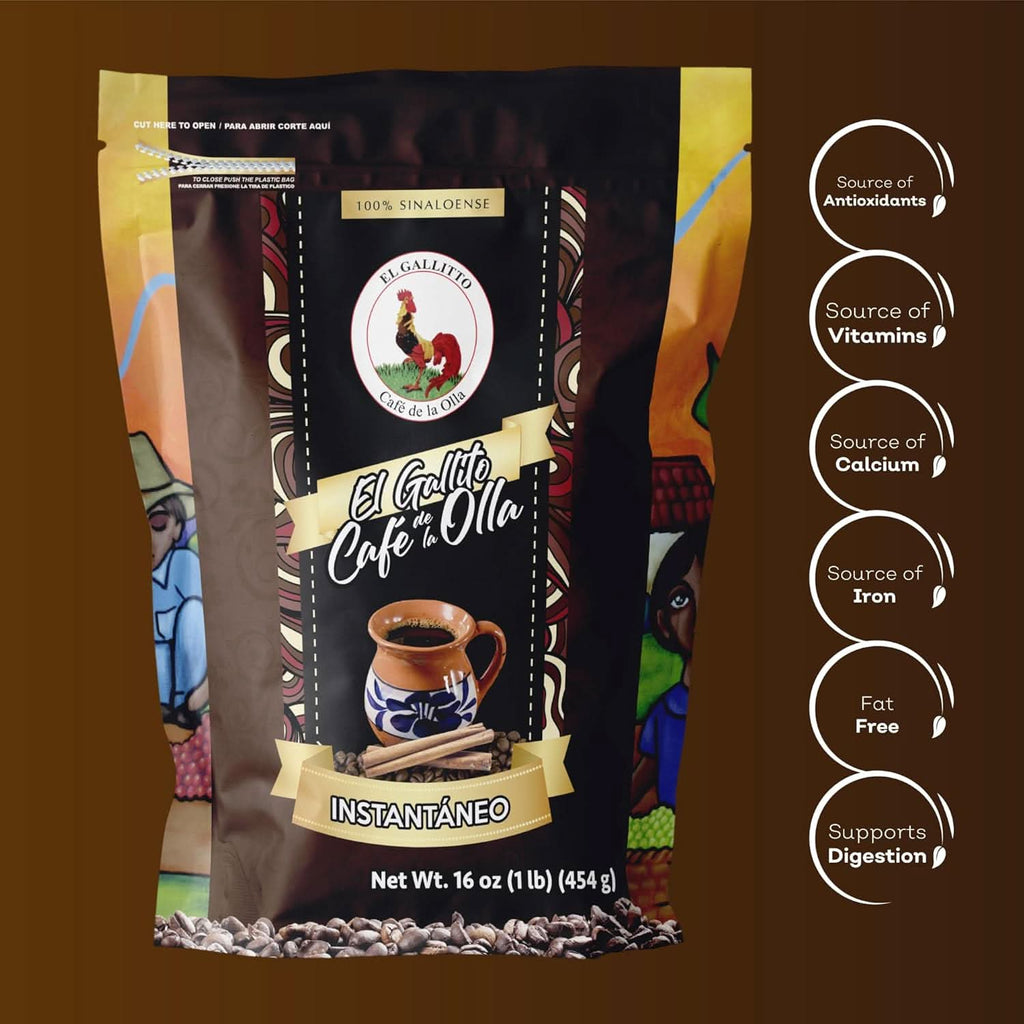 Traditional Mexican Café de Olla Instant Coffee 1 LB Earth Tone