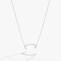 Initial C sideways pendant necklace in gold vermeil on a delicate chain