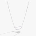 Minimalist sideways Initial D pendant necklace with cubic zirconia accent in sterling silver or 14k gold vermeil