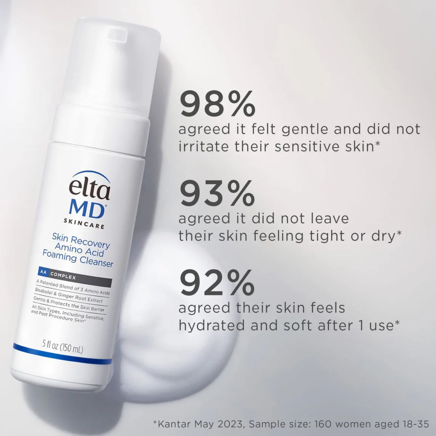 Skin Recovery Amino Acid Foaming Cleanser Gentle Face Wash 1 Oz