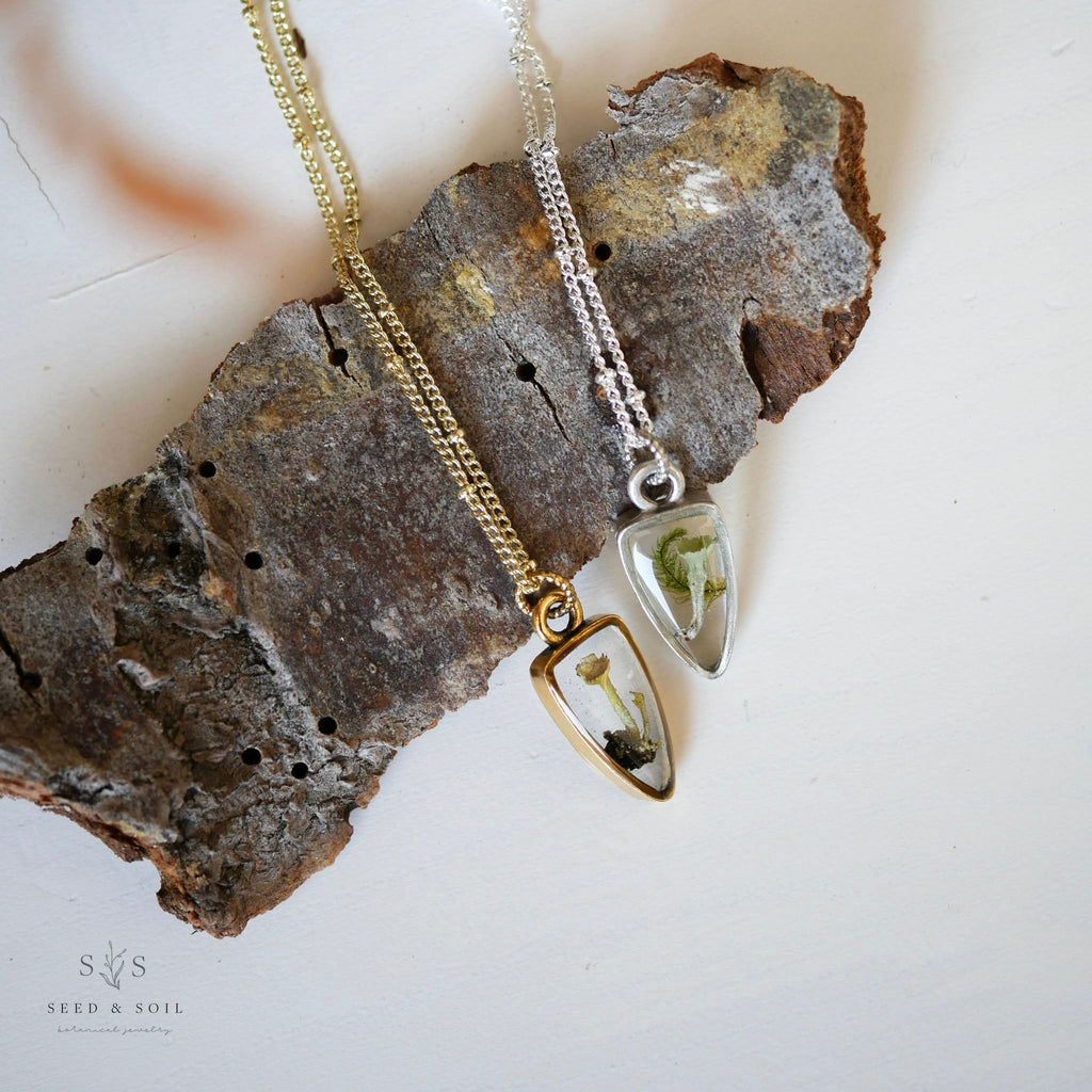 Gold & Silver Arrowhead Mushroom Necklace