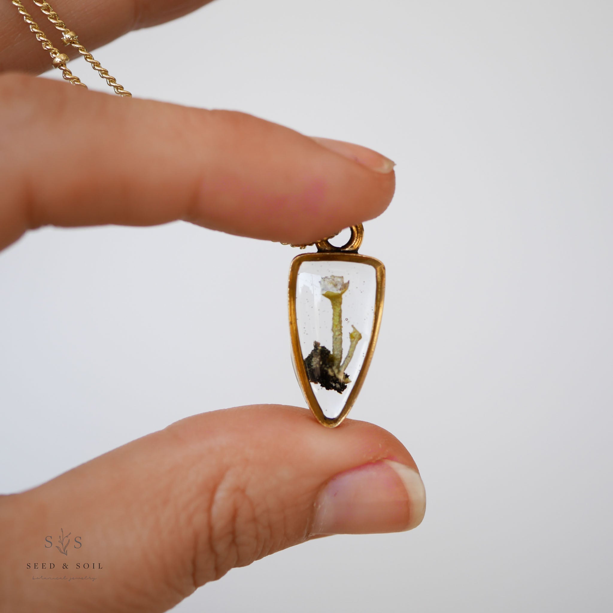 Gold & Silver Arrowhead Mushroom Necklace