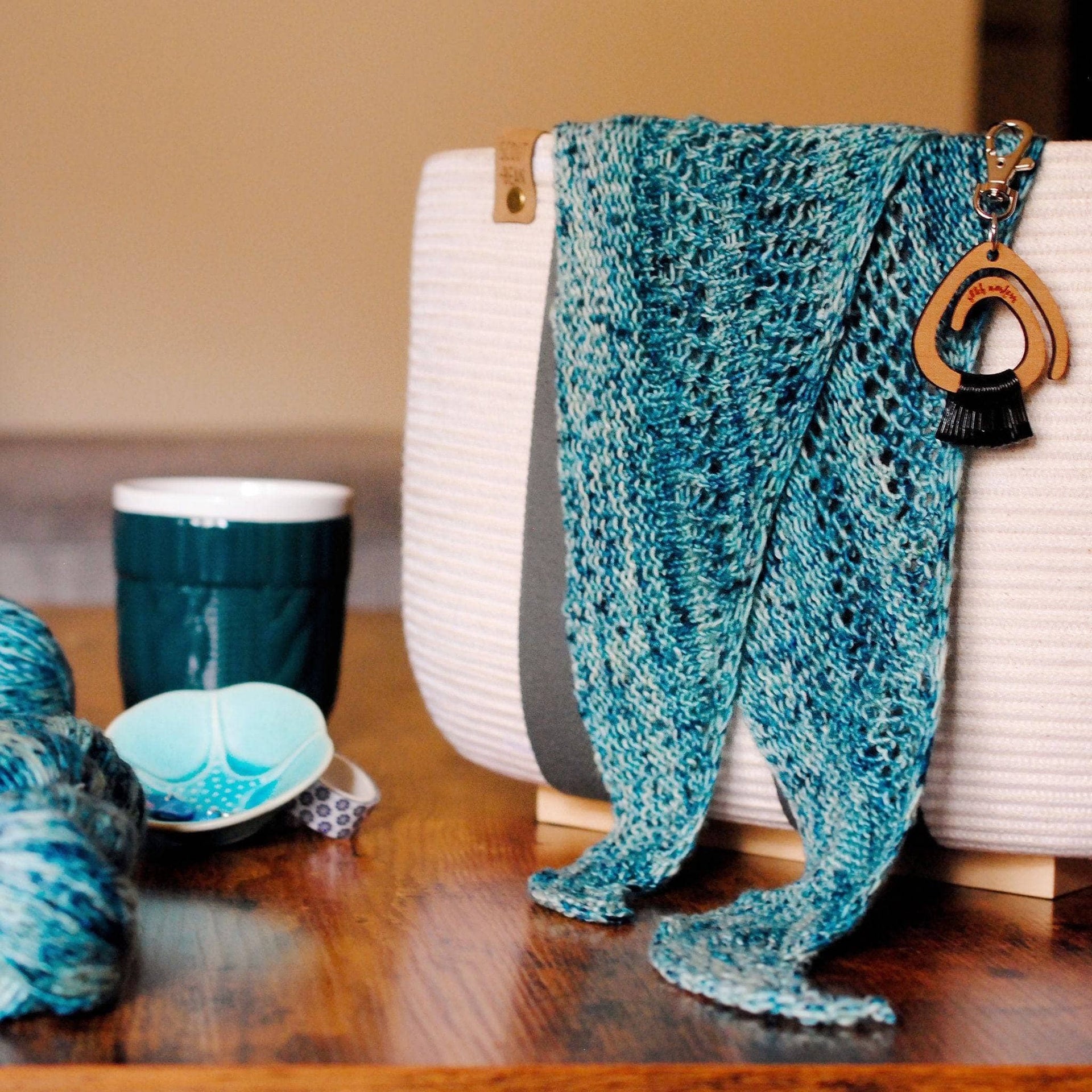Emerald Bay Shawl Knit Pattern - Easy Lace and Stockinette Design