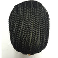A close-up view of the Emerald pre-braided cap featuring high-quality kanekalon cornrow styling.