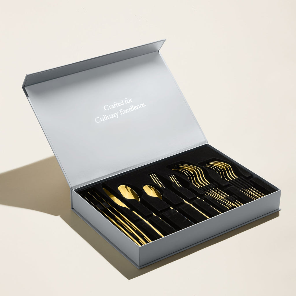 Emilia 20-Piece Stainless Steel Flatware Set in Silver or Gold - Image 11