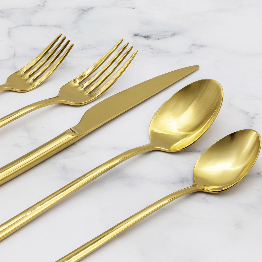 Emilia 20-Piece Stainless Steel Flatware Set in Silver or Gold - Image 9