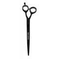 7-inch black professional barber shears with a protective case