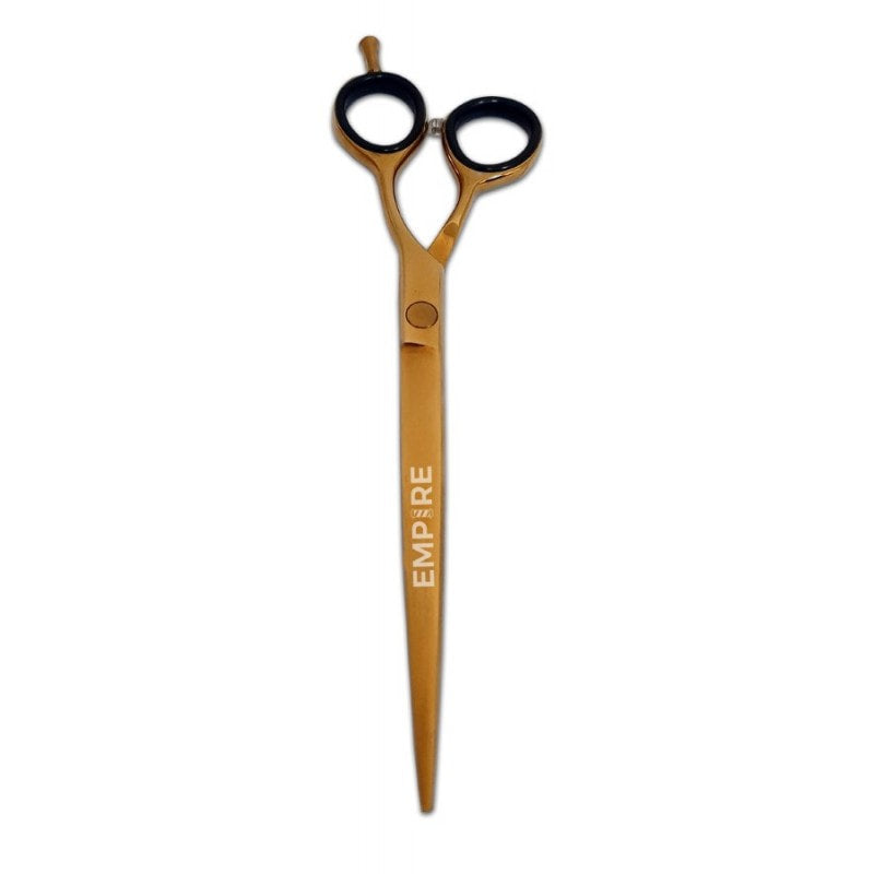 Empire 7-inch gold professional barber shears with semi-offset handle
