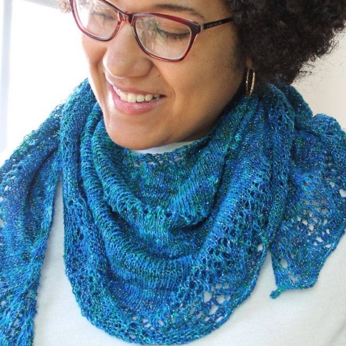 Enchantress Shawl Knitting Kit including yarn and a digital pattern for intermediate knitters