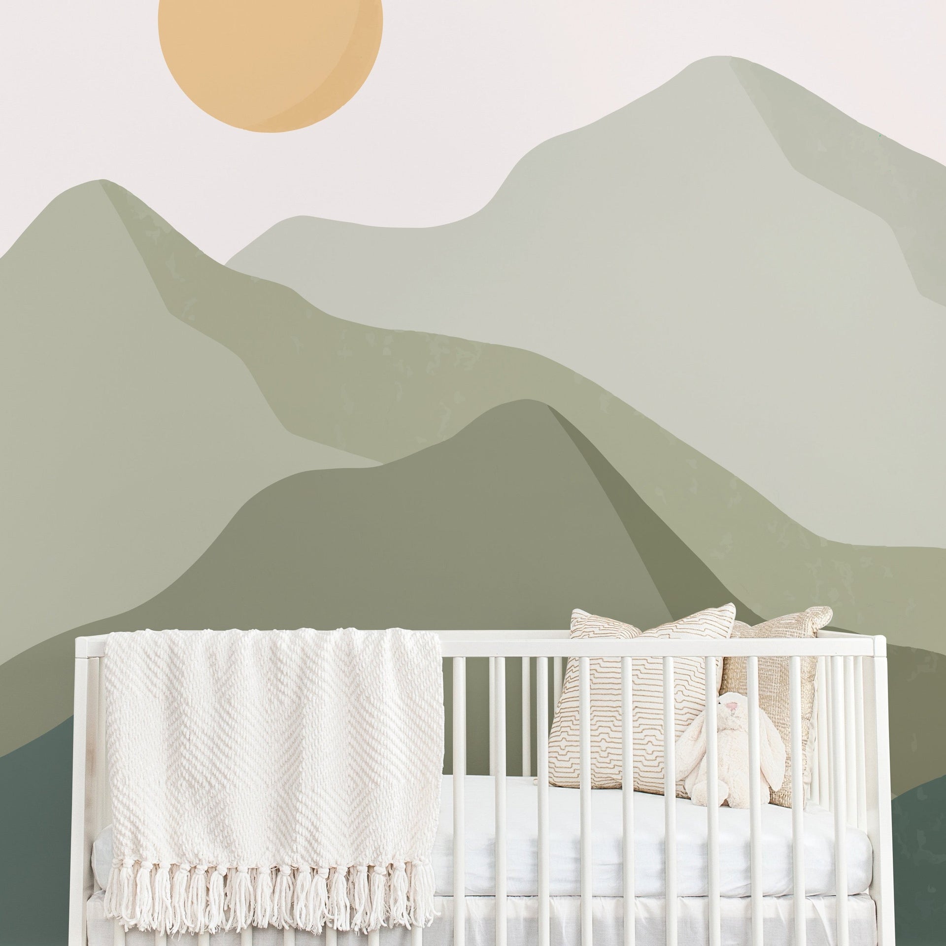 Ender Abstract Peel and Stick Wallpaper in Sage Green and Cream