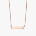 Minimalist Bar Necklace with Crystal Accent in Silver or Rose-Gold