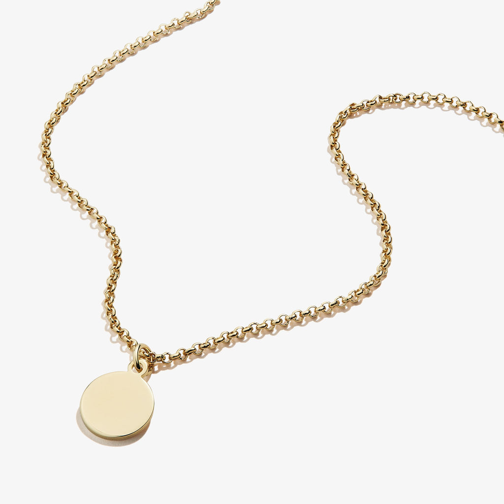 Minimalist Small Circle Charm Necklace for Women in Gold or Silver