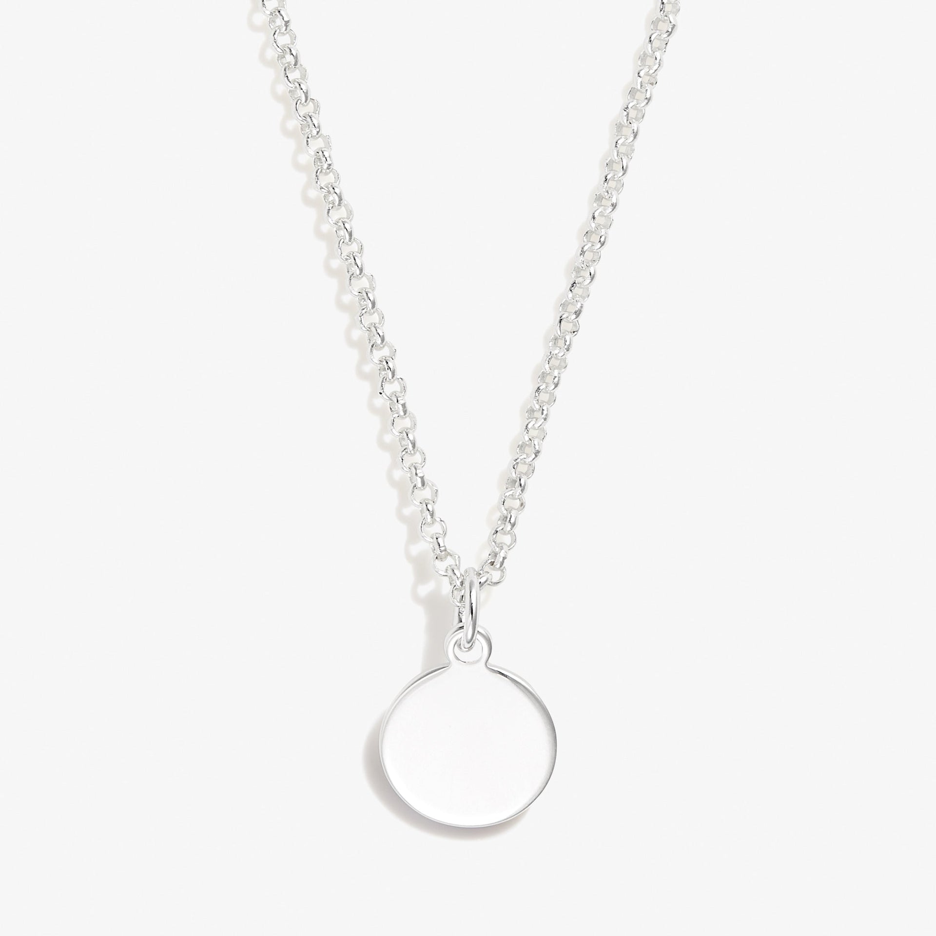 Minimalist small circle charm necklace in gold and silver finish, 19 inch length