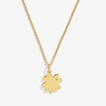 Four-Leaf Clover Peridot Crystal Necklace in Gold and Silver