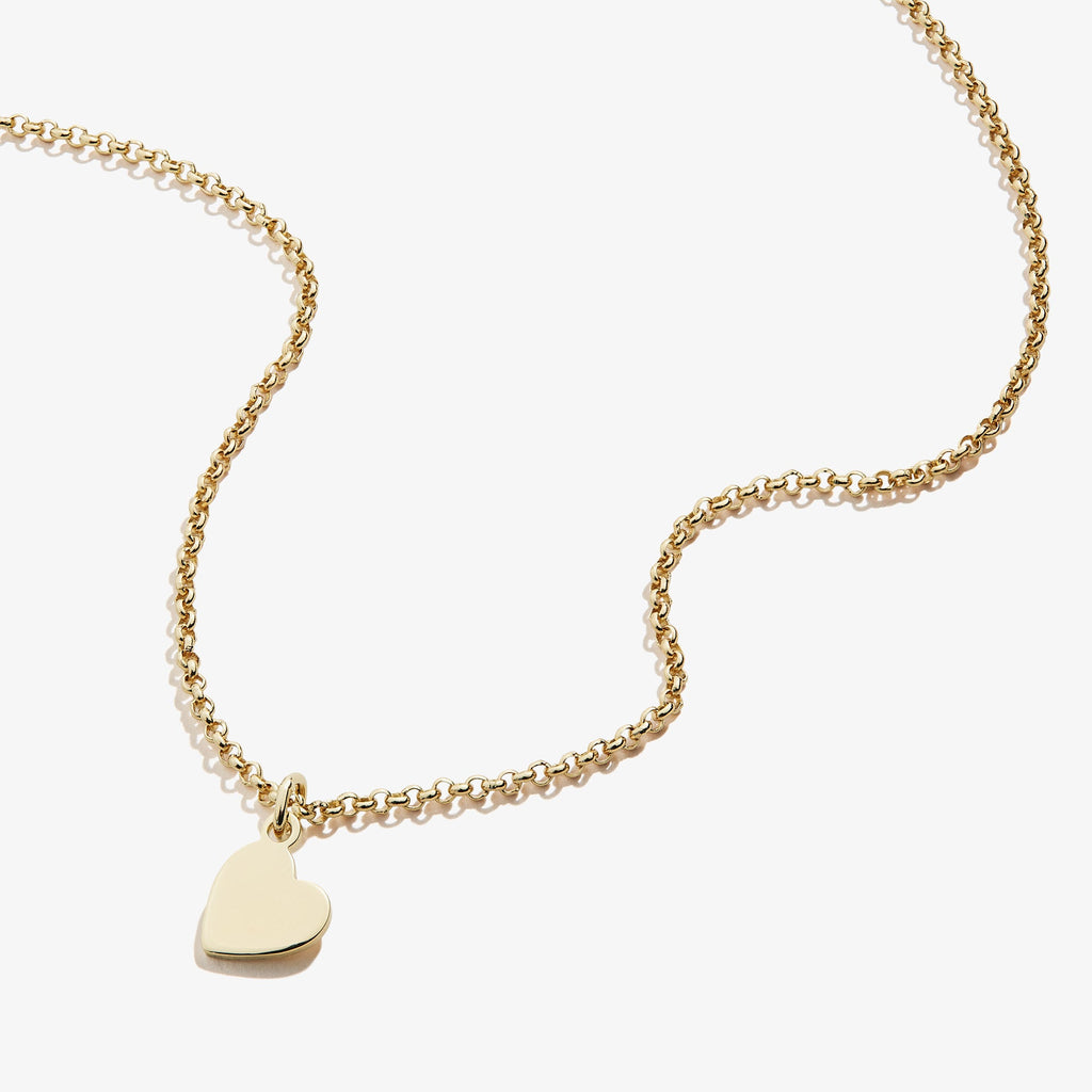 Small Gold Heart Charm Necklace, 19 Inch Chain