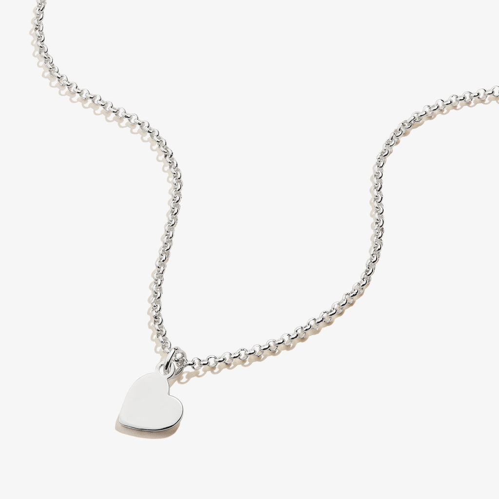 Small Gold Heart Charm Necklace, 19 Inch Chain
