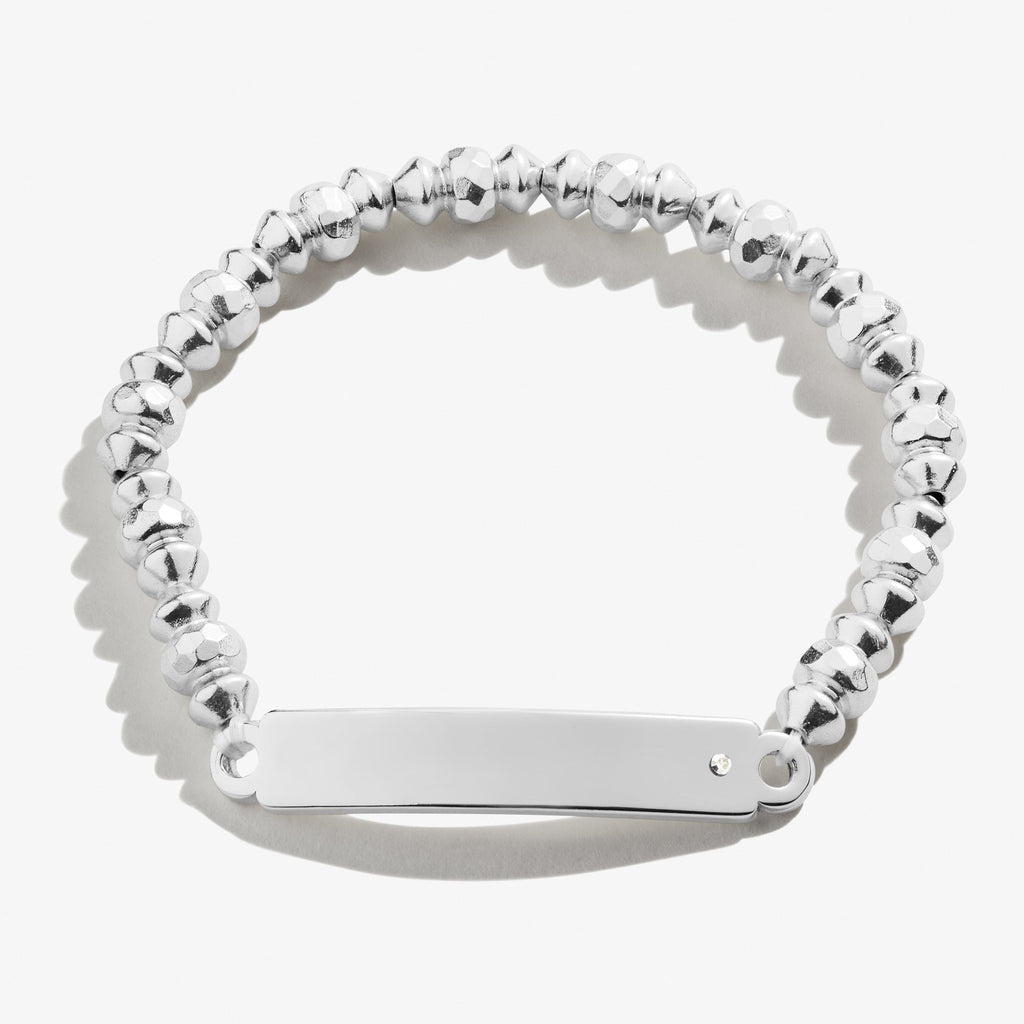 Inline Bar Stretch Bracelet featuring a single crystal accent