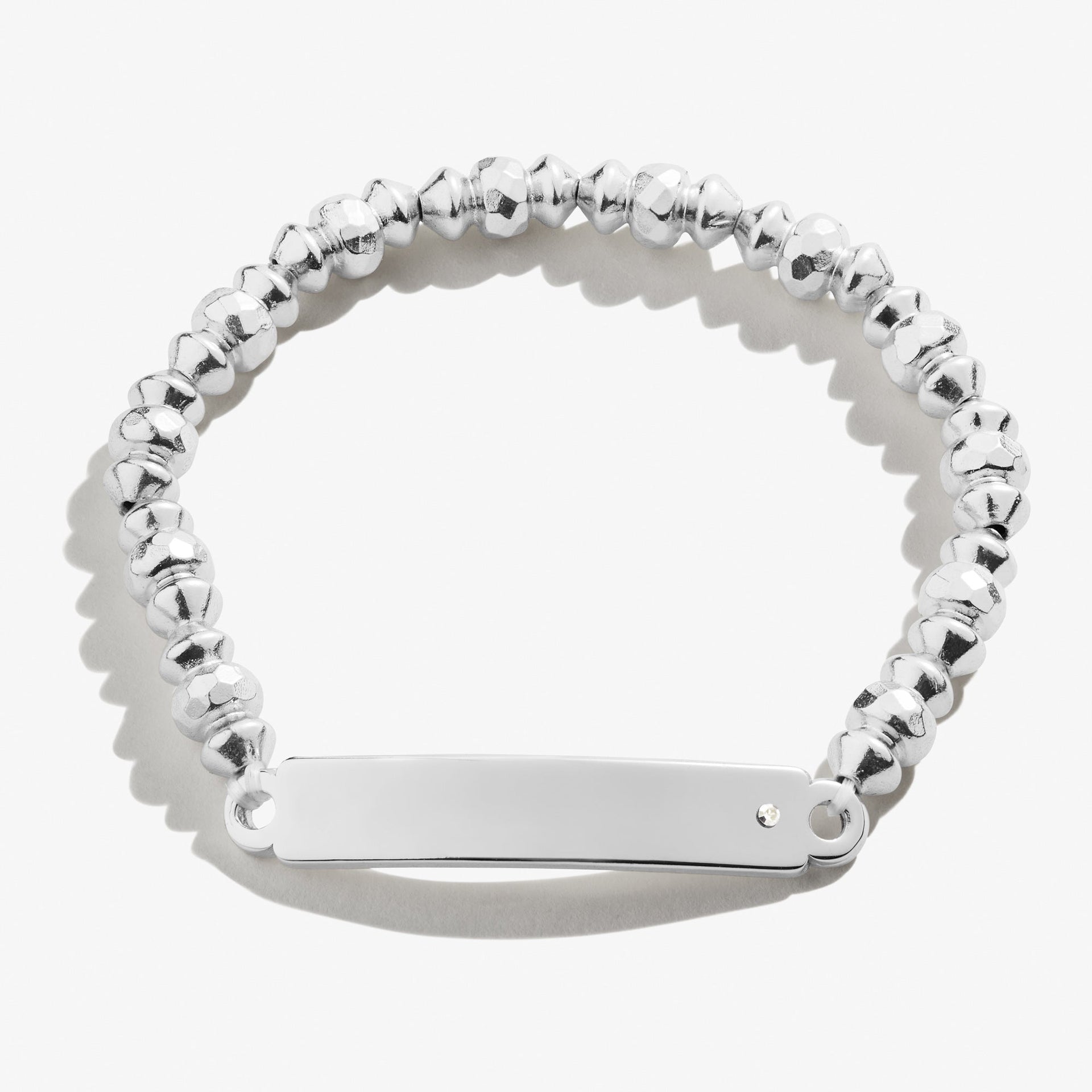 Inline Bar Stretch Bracelet featuring a single crystal accent