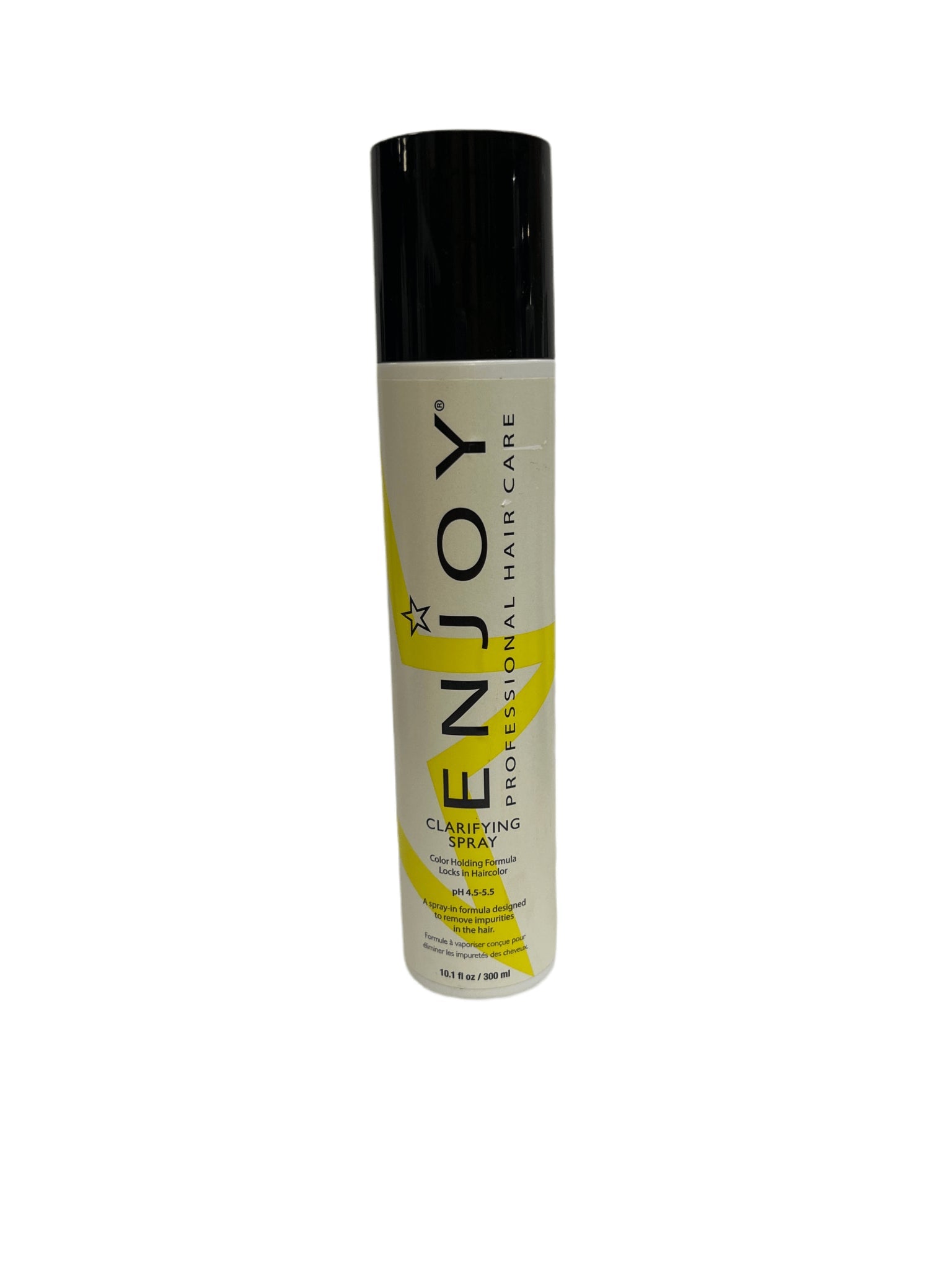 Bottle of Enjoy Clarifying Spray for professional hair preparation, 10.1 oz / 300 mL