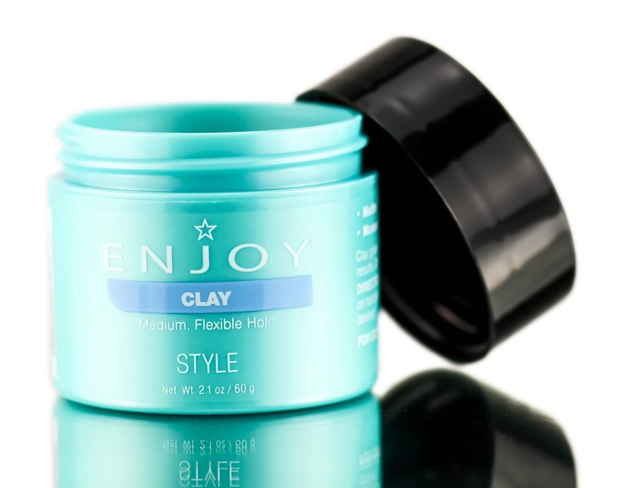 Enjoy Styling Clay 2.1 oz container for professional hair styling and flexible hold