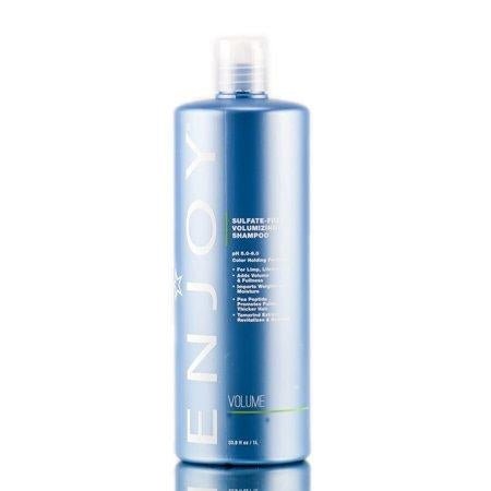 Blue bottle of Enjoy Sulfate-Free Volumizing Shampoo 33.8 oz
