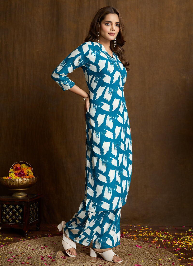 Rama Printed Cotton Blend Kurta Pant Set for Women