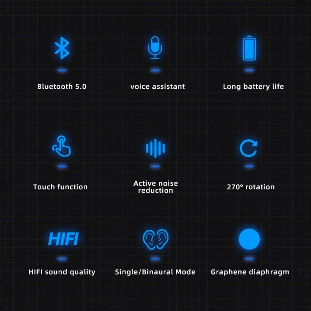 Ergonomic Single Bluetooth 5.0 Wireless Business Driving Headset