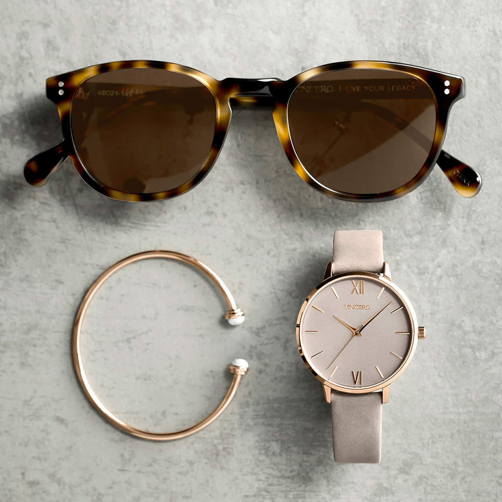 Eros Petite Watch in Rose Gold and Taupe - 33mm Case