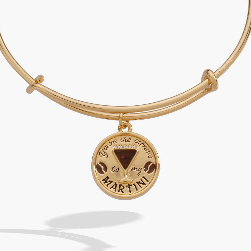Espresso Martini Charm Bangle with Smokey Quartz and Crystals