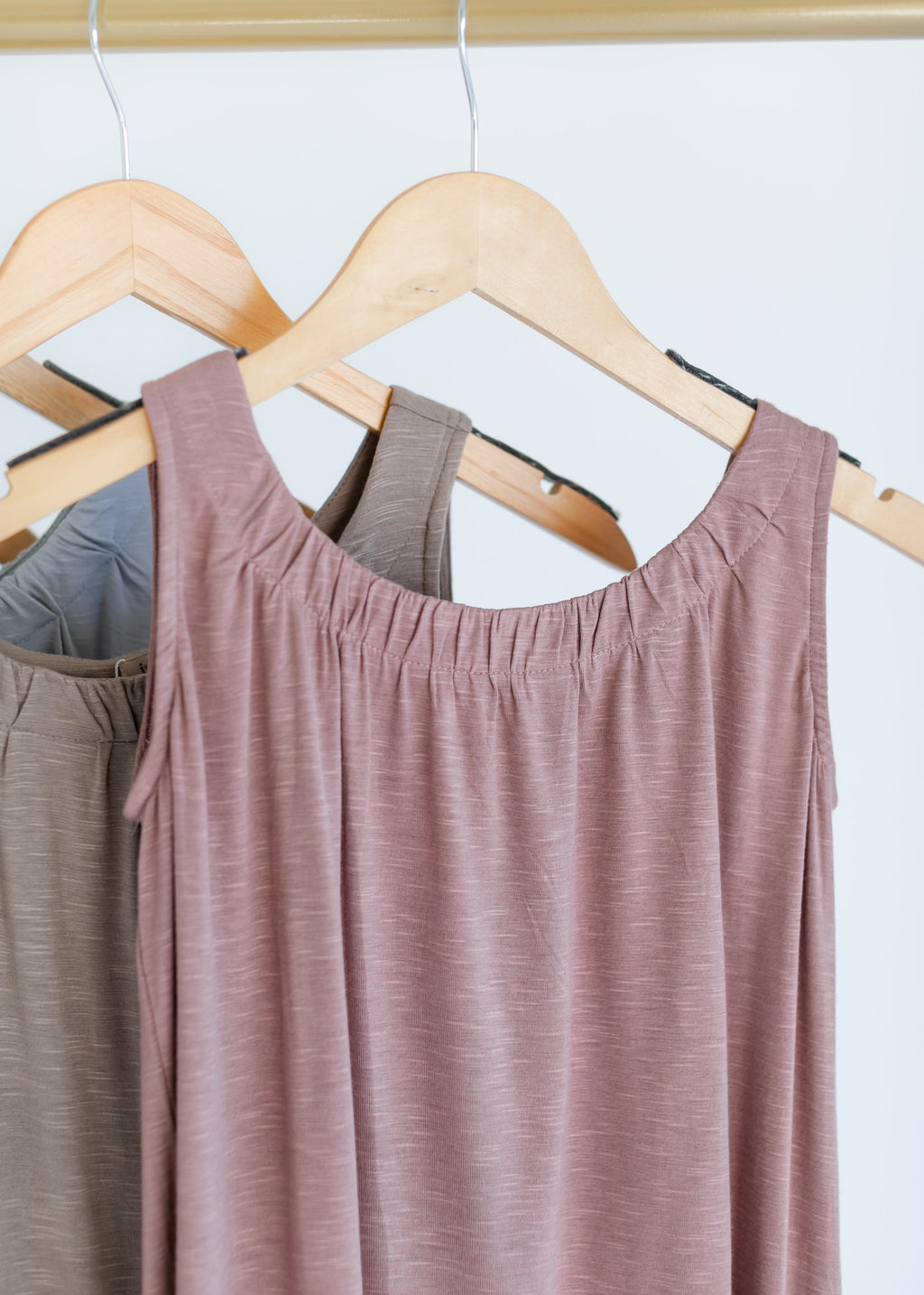 Essential Pleated Neck Layering Tank - Relaxed Fit Knit