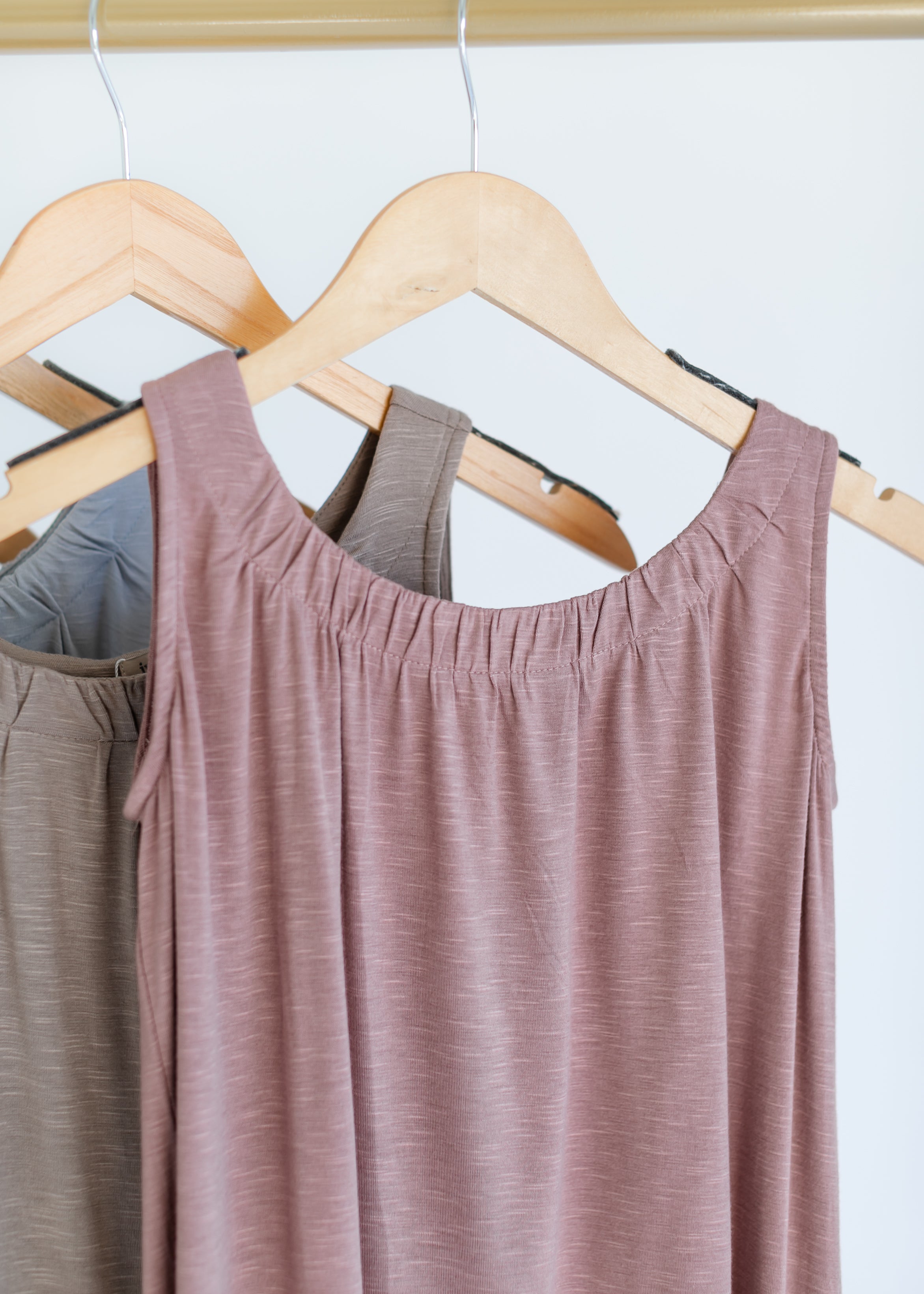Essential Pleated Neck Layering Tank - Relaxed Fit Knit