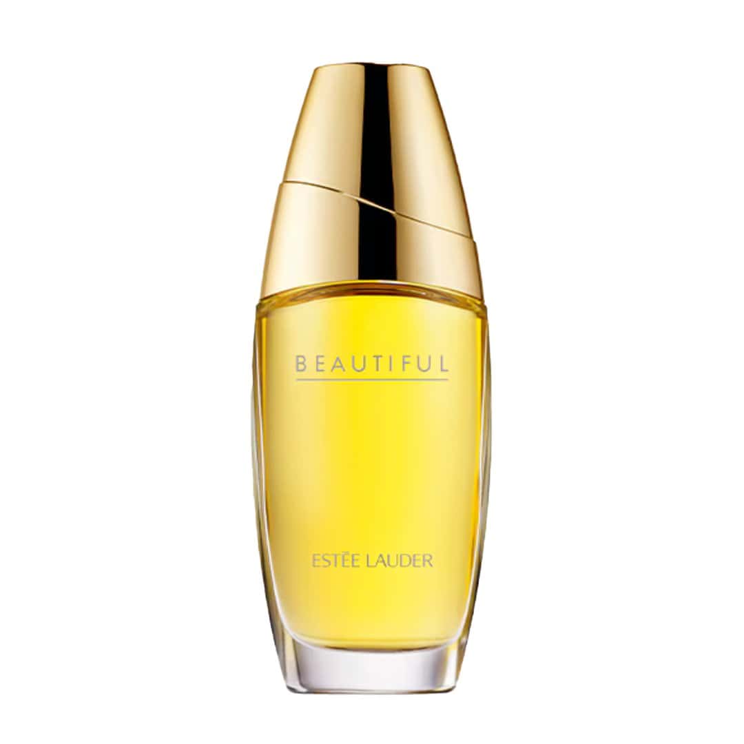 Estee Lauder Beautiful Eau de Parfum 2.5 OZ bottle in gold and yellow tones