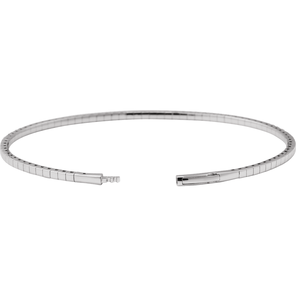 14K Gold Flexible Diamond Bangle Bracelet - 1 CTW Round Brilliant