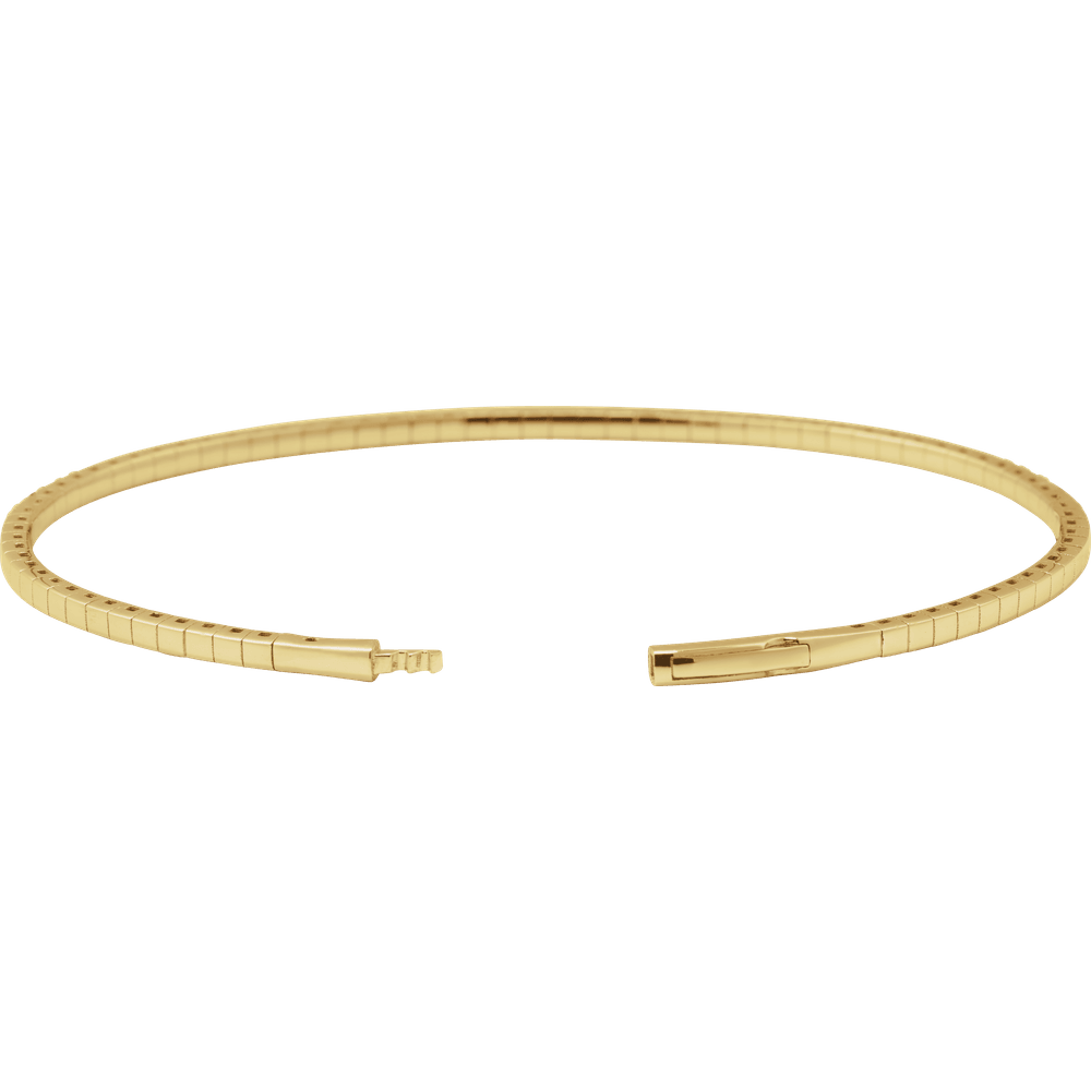 14K Gold Flexible Diamond Bangle Bracelet - 1 CTW Round Brilliant