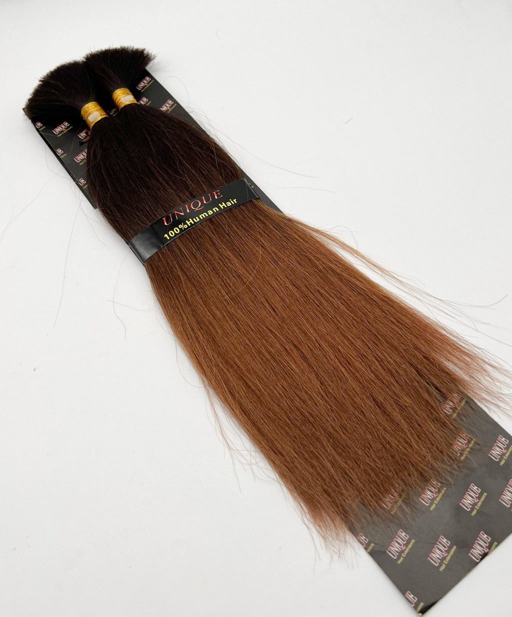 Euro Yaki Bulk 100% Human Hair Extension - Ombre Black to Red/Brown