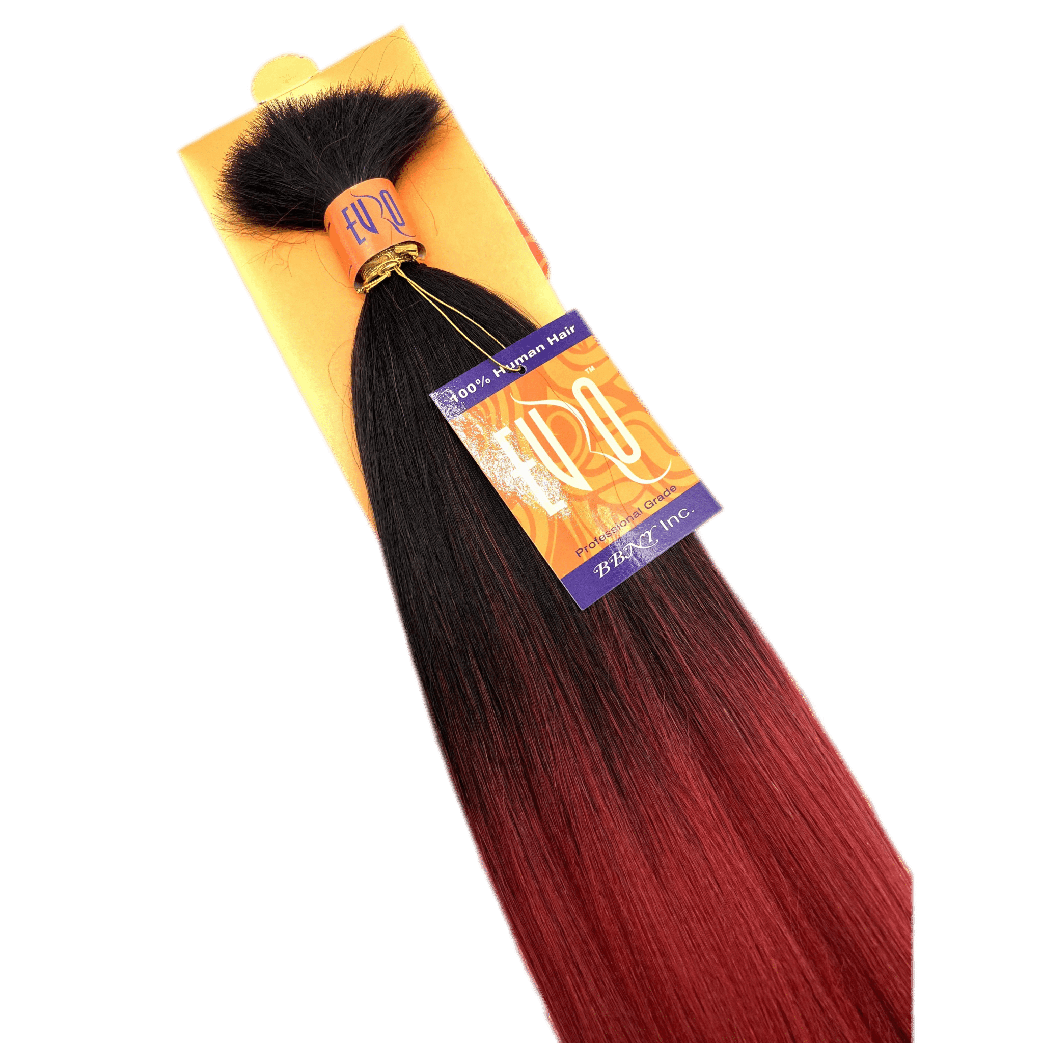 Euro Yaki Bulk 100% Human Hair Extension - Ombre Black to Red/Brown