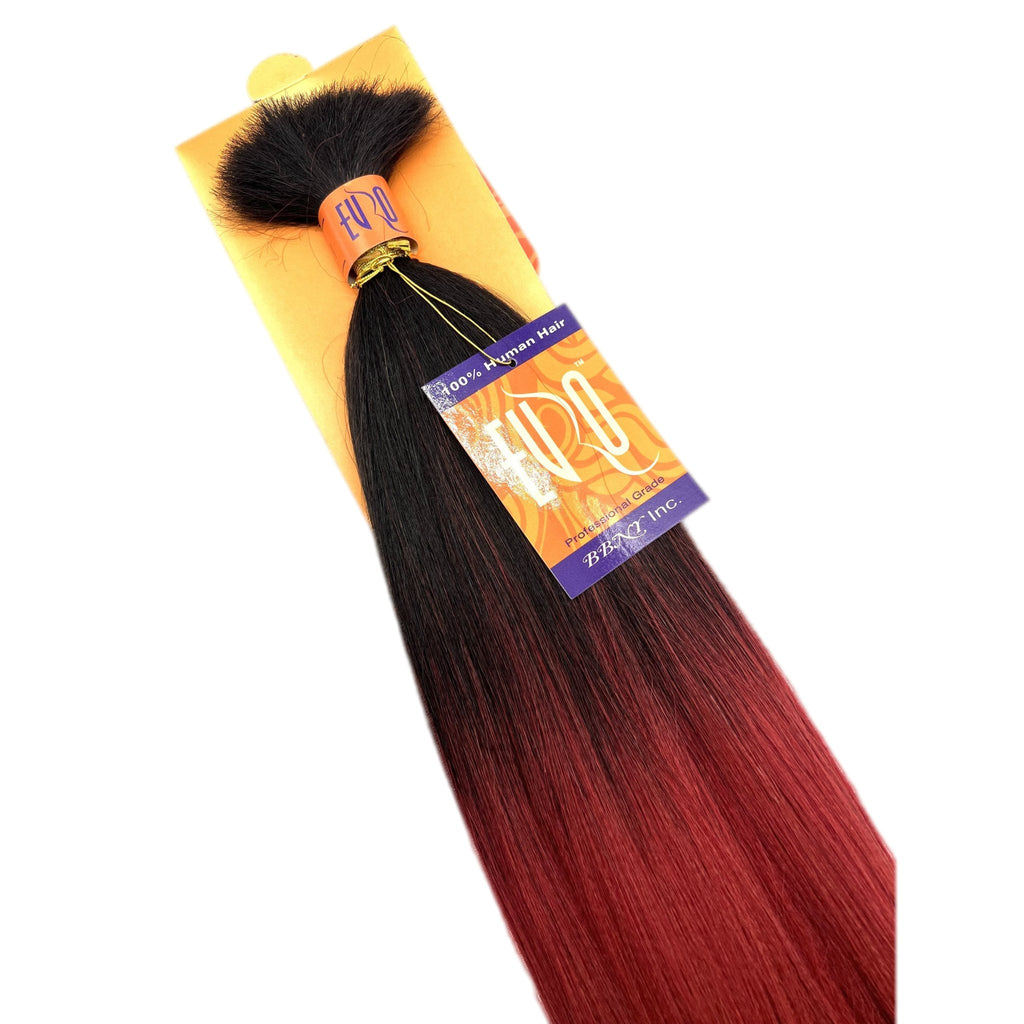 Euro Yaki Bulk 100% Human Hair Extension - Ombre Black to Red/Brown