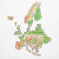 Europe Photo Map Wall Art Modern Multicolor Decorative Map Print