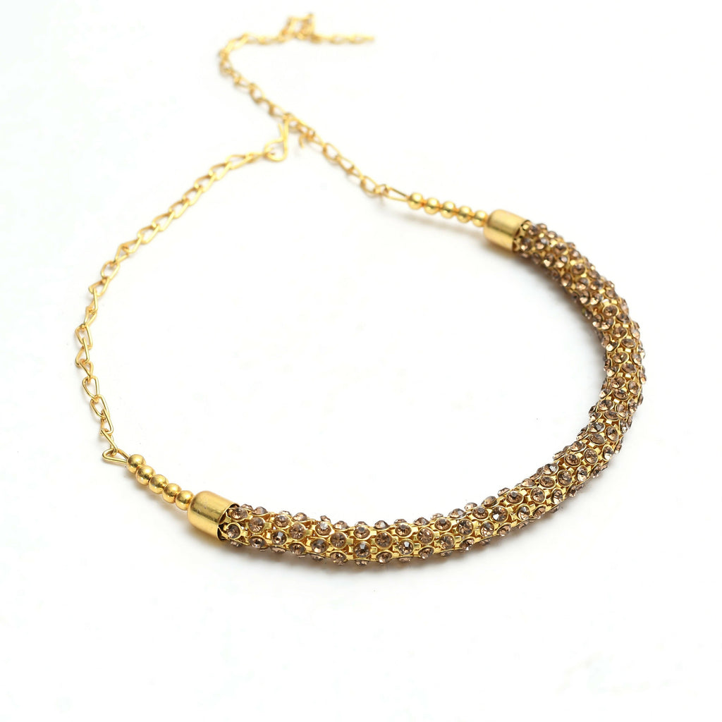 Gold-Polished Brass Hasli Design Statement Choker