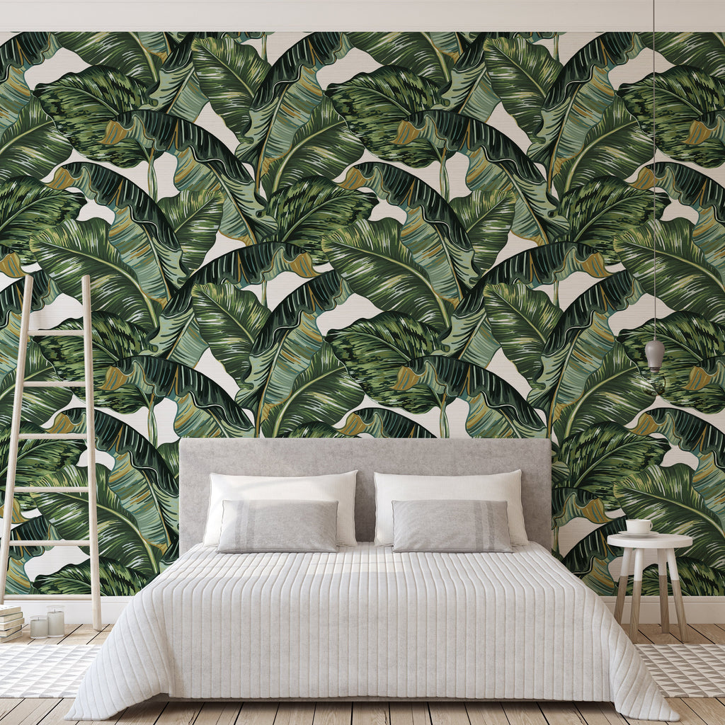 Eva Wallpaper in Green and White