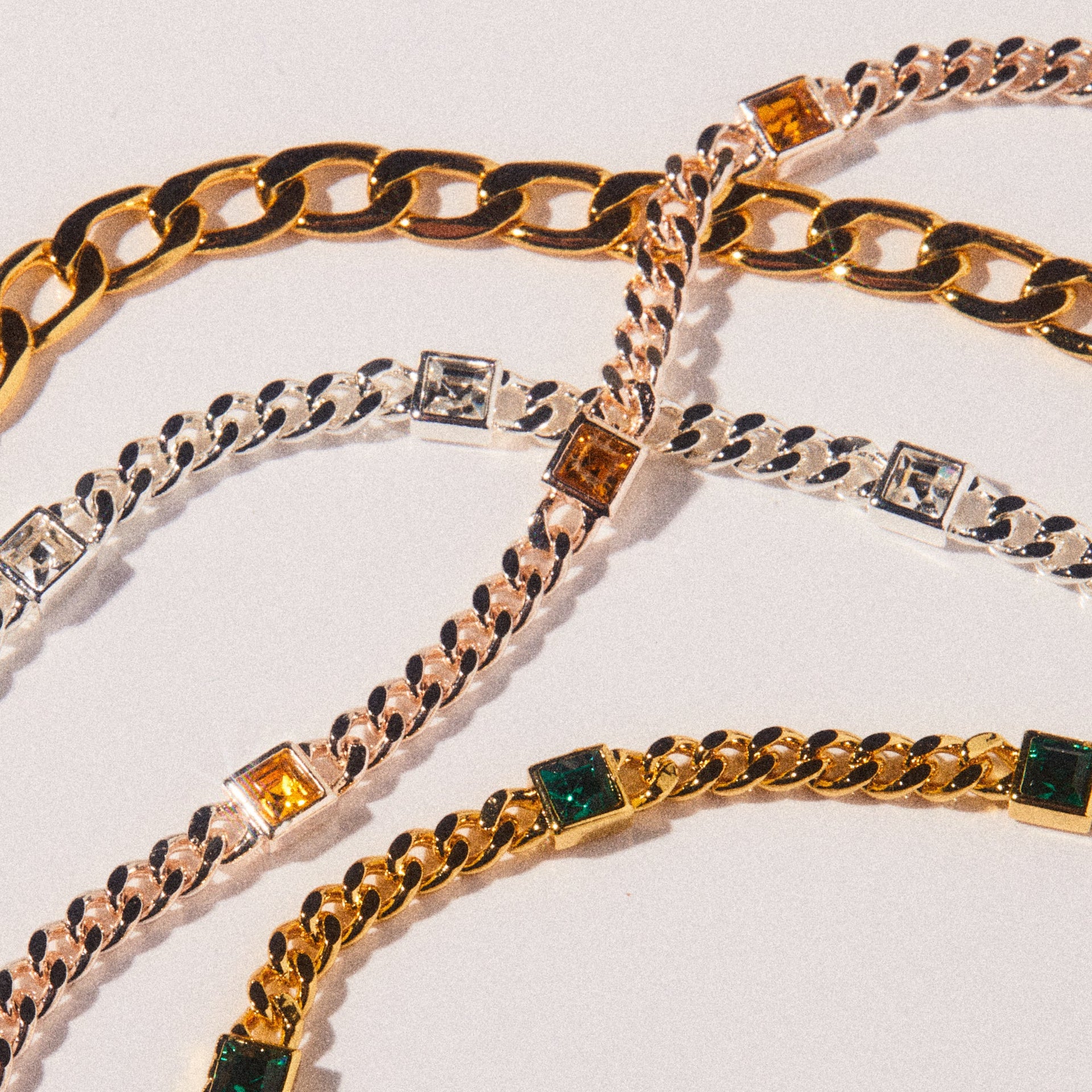 November Birthstone Topaz Curb Chain Bracelet in Gold