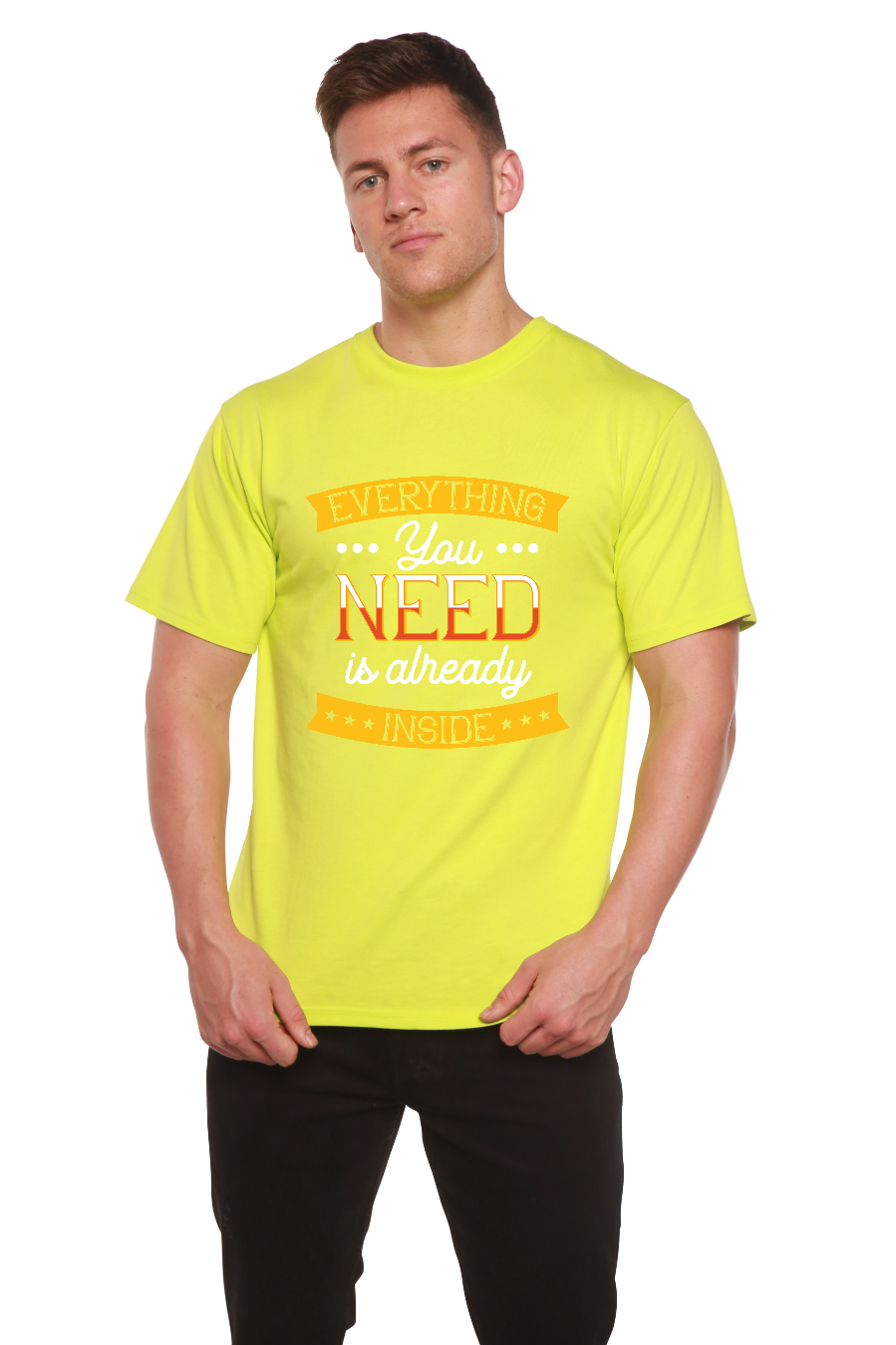 Everything you need Men's Bamboo Viscose/Organic Cotton Short Sleeve Graphic T-Shirt