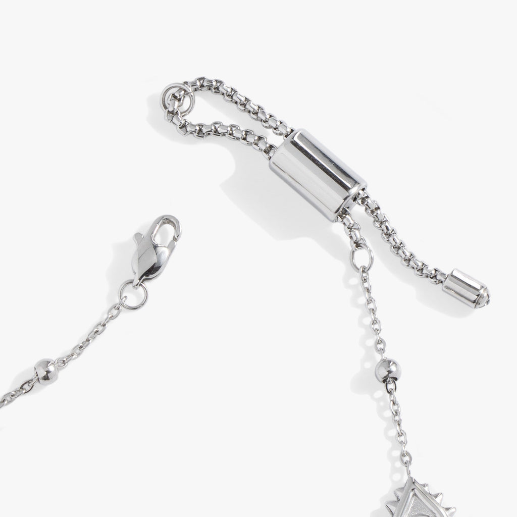 Evil Eye Crystal Anklet with Blue Stone Charms and Adjustable Chain