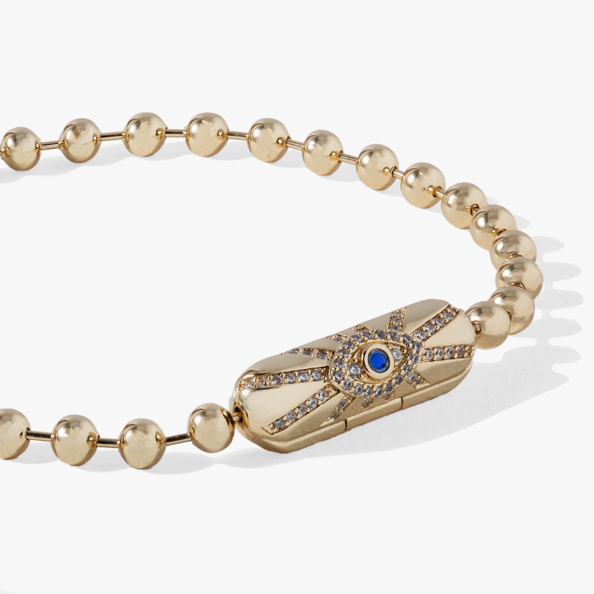 Modern Evil Eye Barrel Closure Chain Bracelet