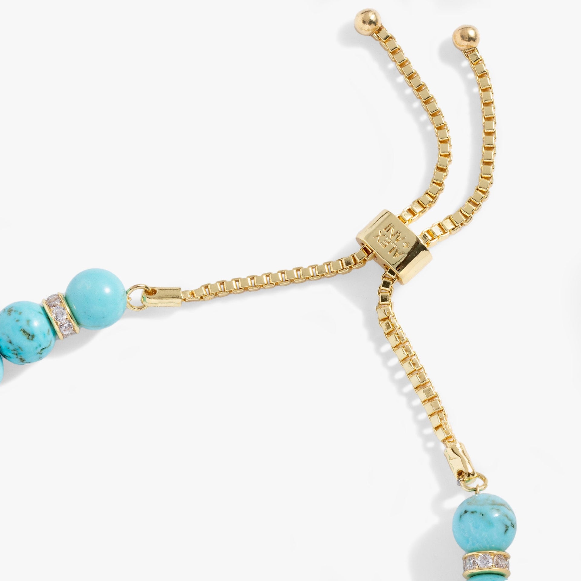 Evil Eye Bolo Bracelet with Turquoise Beads and Gold