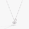 Minimalist Evil Eye Duo Charm Necklace featuring silver and white detailing.