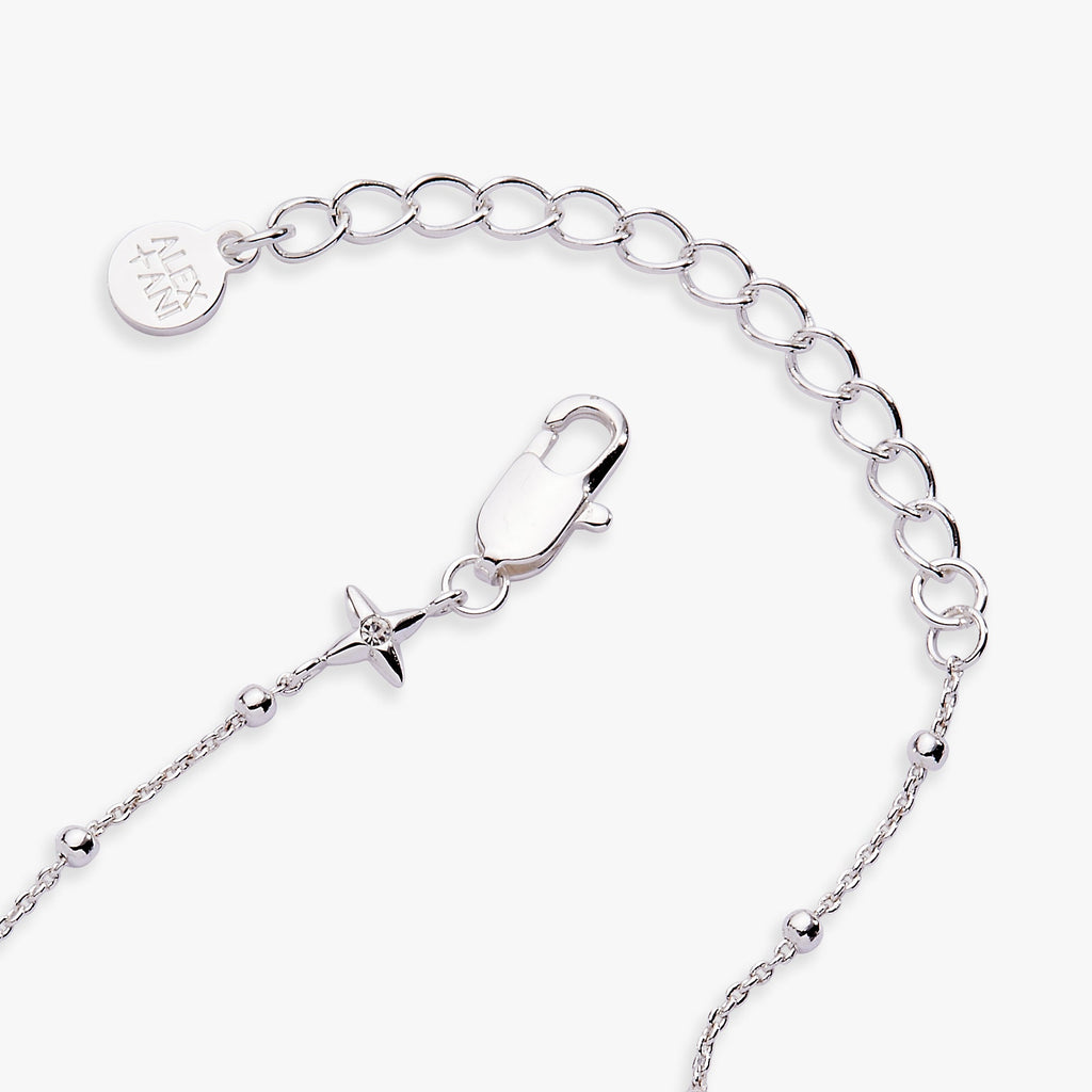 Silver-Plated Evil Eye Inline Beaded Chain Bracelet