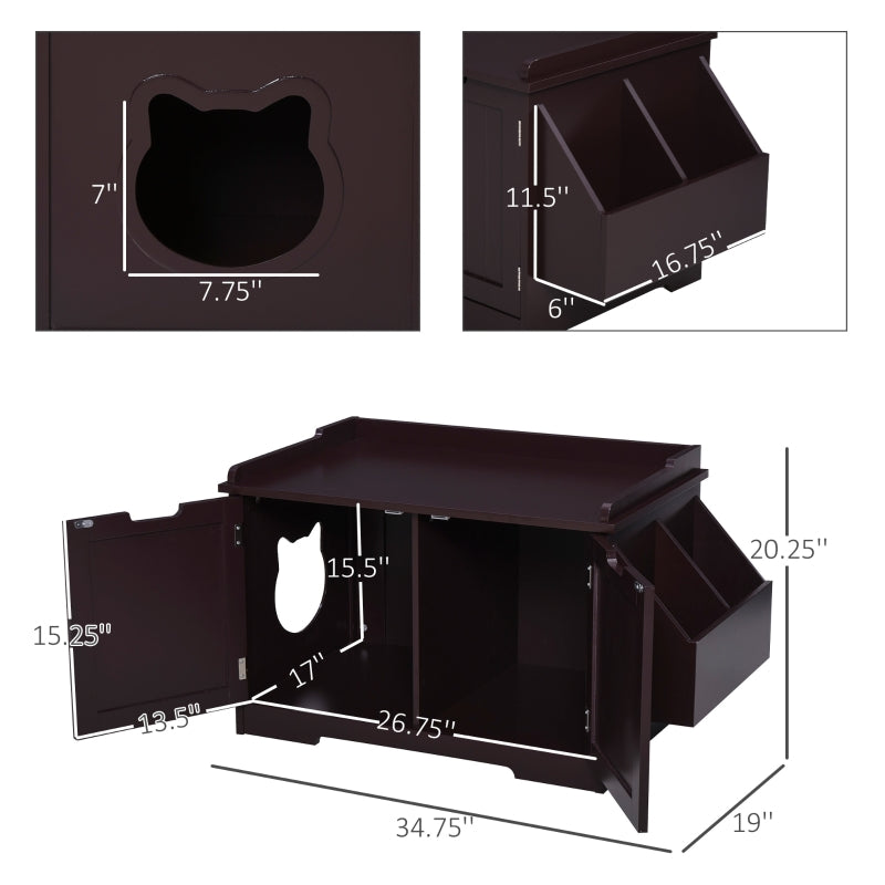 White Wooden Cat Litter Box Enclosure and Side Table - Image 14