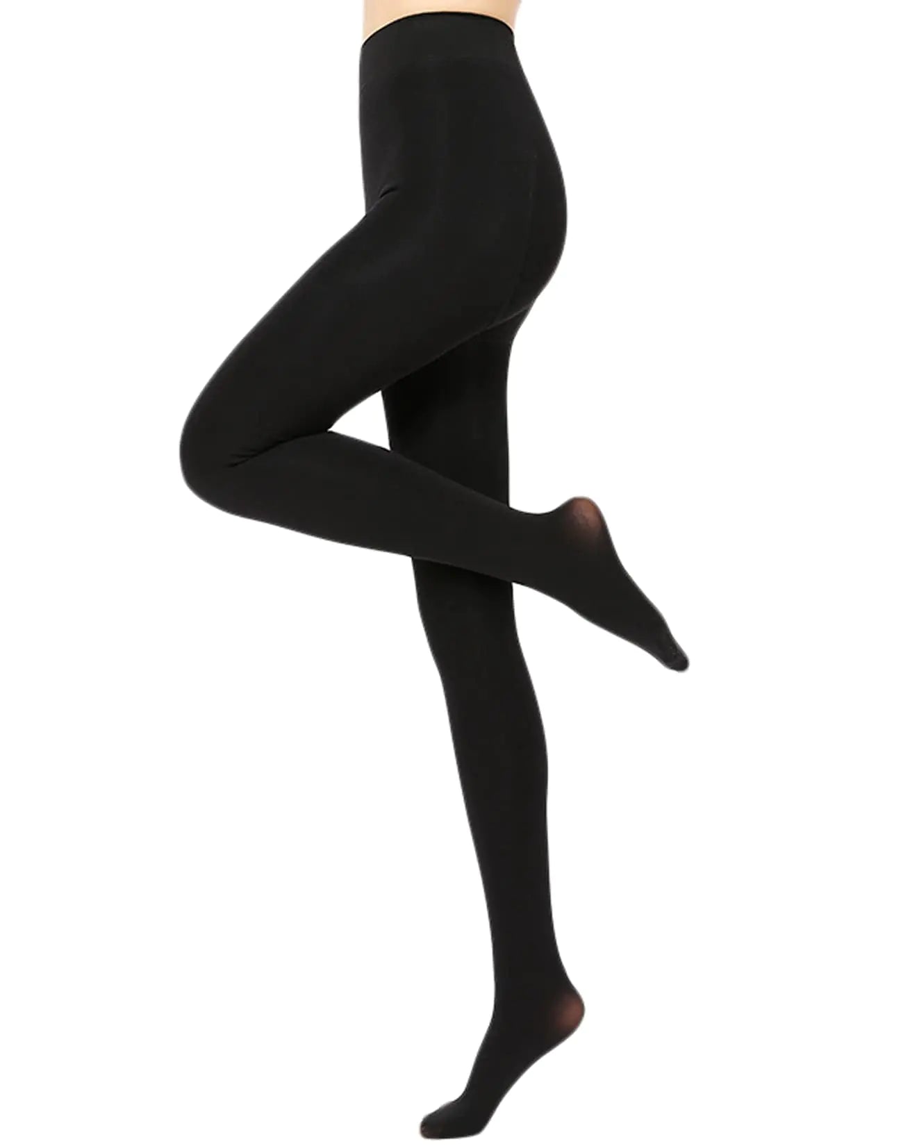 Romastory Womens Winter Warm Pantyhose Tights Elastic Fleece Lined Leggings Pants (Free Black)